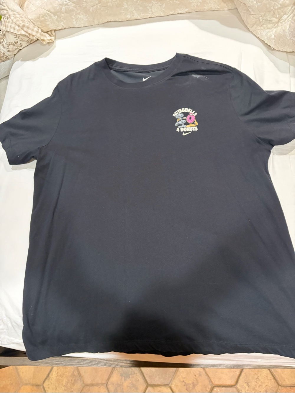 Nike Black Short-Sleeve Tee with Colorful Donut Chest Graphic
